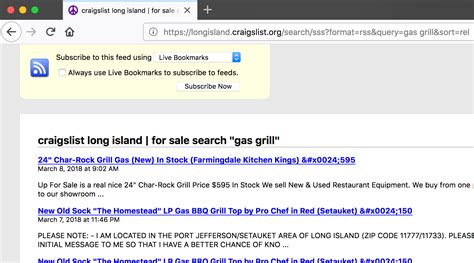 Craigslist RSS Feed
