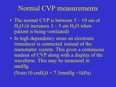 CVP Range Interpretation