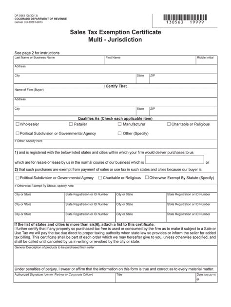 Denver CO Sales Tax Exemptions