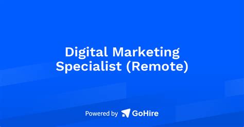 Digital marketing specialist remote