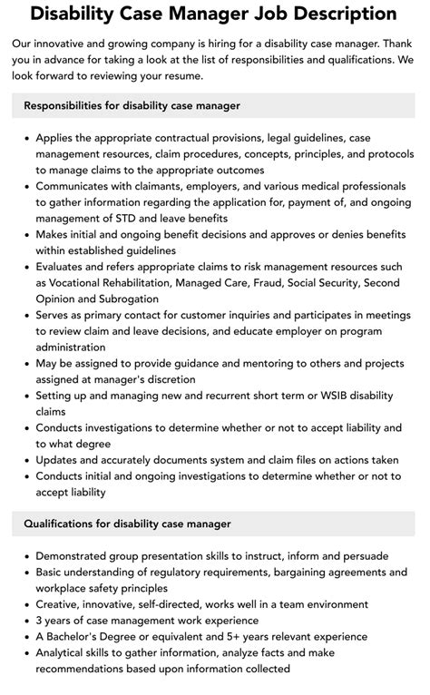 Disability Case Manager