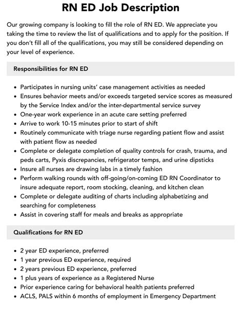 ED RN Positions