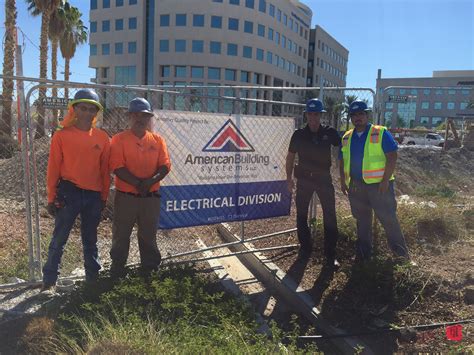 Electrical contractor meeting with clients
