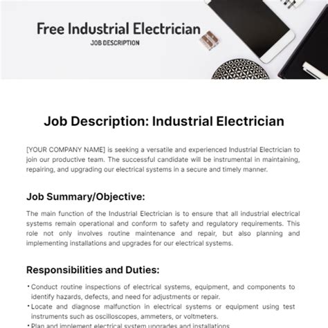 Electrician's online profile on a job search platform