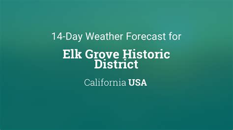 Elk Grove Forecast Weather