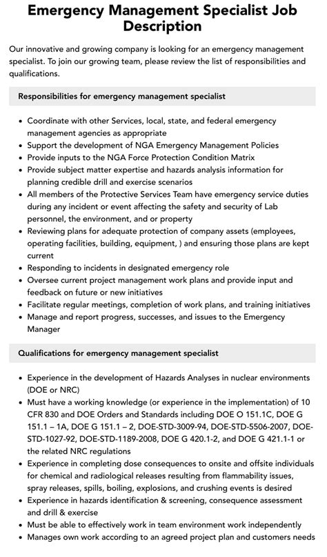 Emergency Management Specialist Jobs