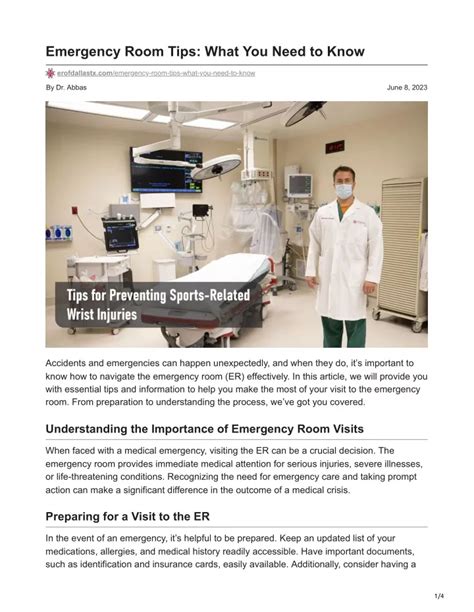 Tips for Visiting the Emergency Room at Dignity Health California Hospital