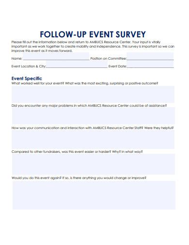 Event Evaluation and Follow-Up