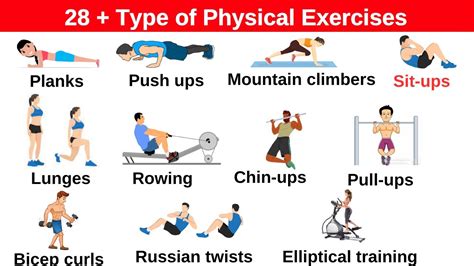 Various types of exercise