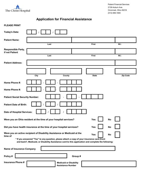 Kaiser Medical Financial Assistance Application