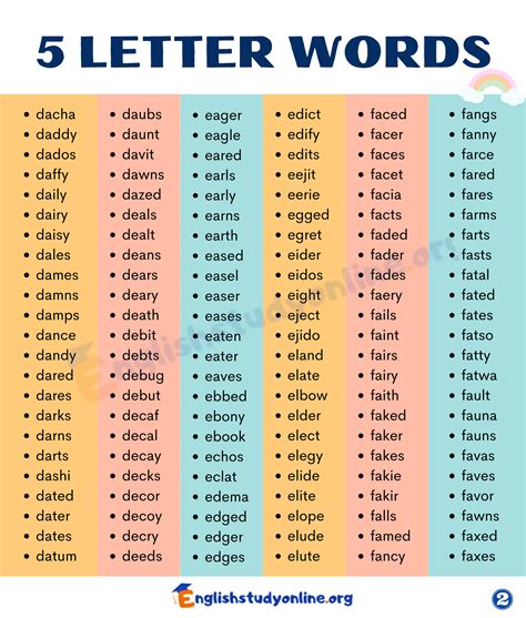 five-letter words that end in el