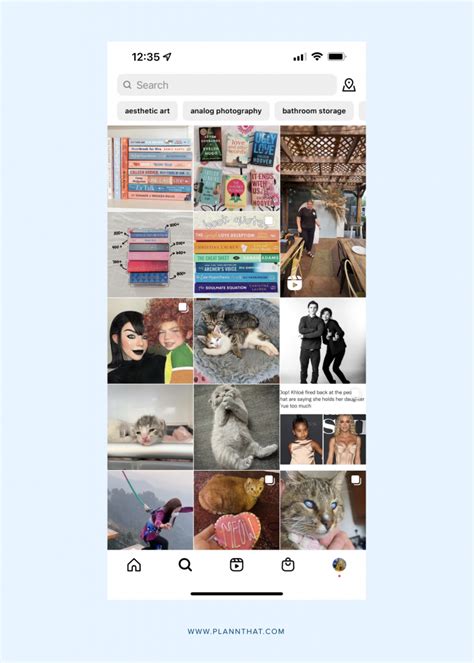 Fresh Instagram Explore page on mobile device