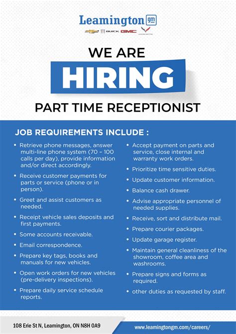 Front Desk Part Time Jobs