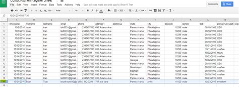 Google Data Entry