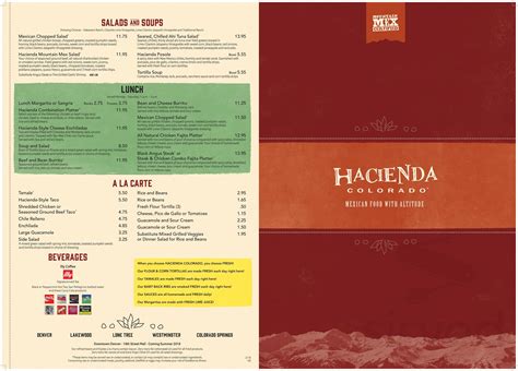 Hacienda Colorado menu