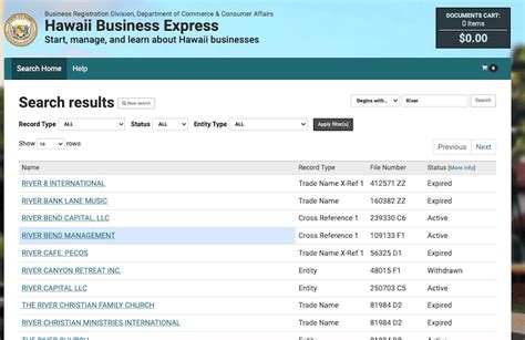 Hawaii Business Entity Search Resources