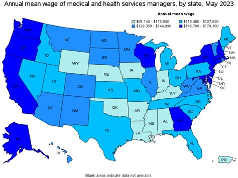 Healthcare Administrator Salaries by Region