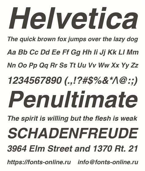 Helvetica Fonts
