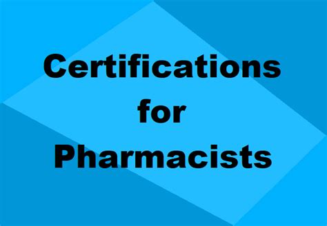 Hospital Pharmacist Certifications