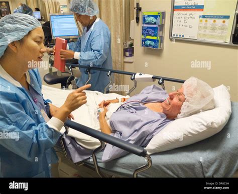 Pre-op nurse working in hospital setting