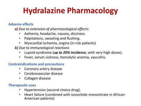 Hydralazine side effects
