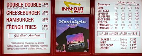 In-N-Out Anaheim Menu