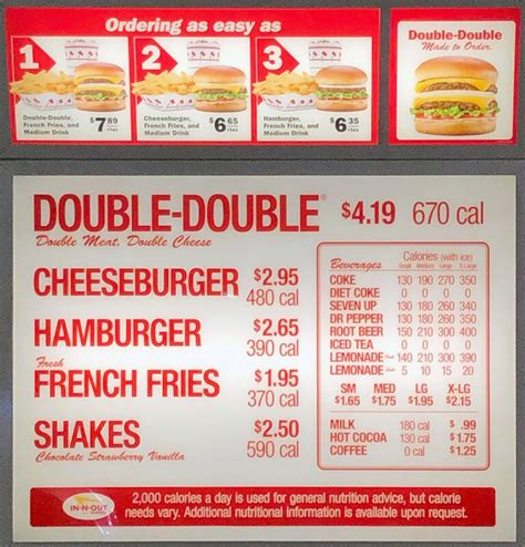 In-N-Out Burger Menu