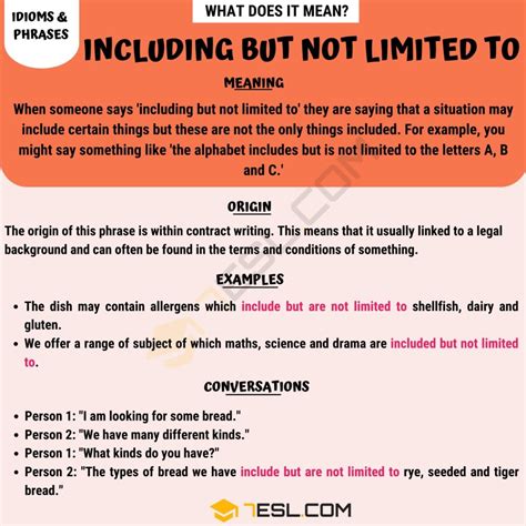 Including but not limited to