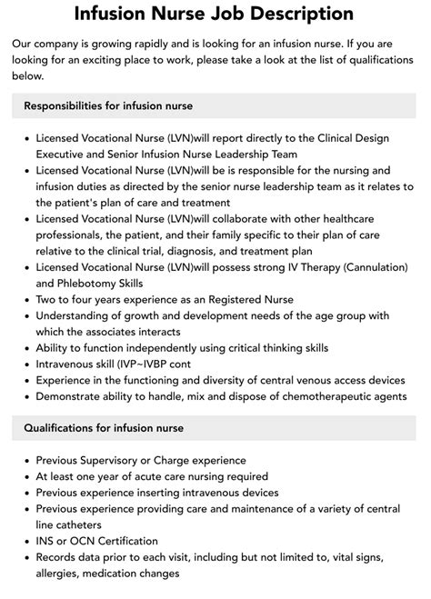Infusion Nurse Job Prospects