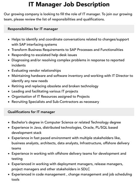 IT Manager Jobs