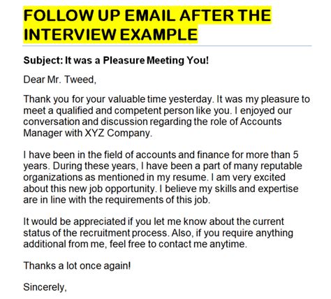 Job Interview Follow-up