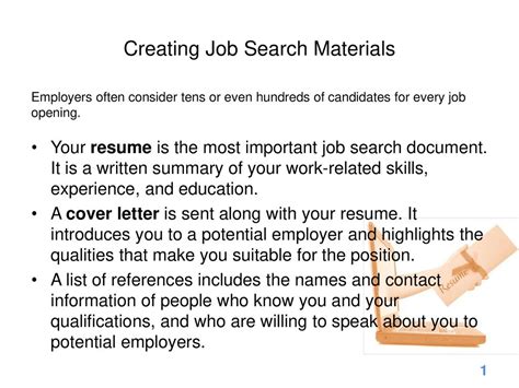 Job search materials
