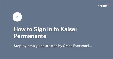 Kaiser Permanente Sign In Process