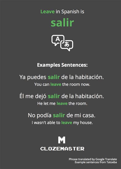 leave spanish examples