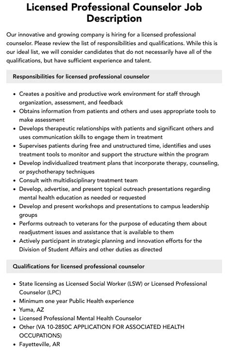 Licensed Professional Counselor Jobs