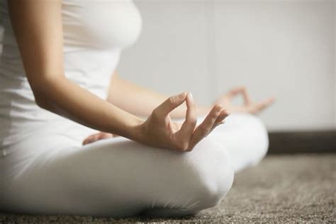 Couple in lotus position