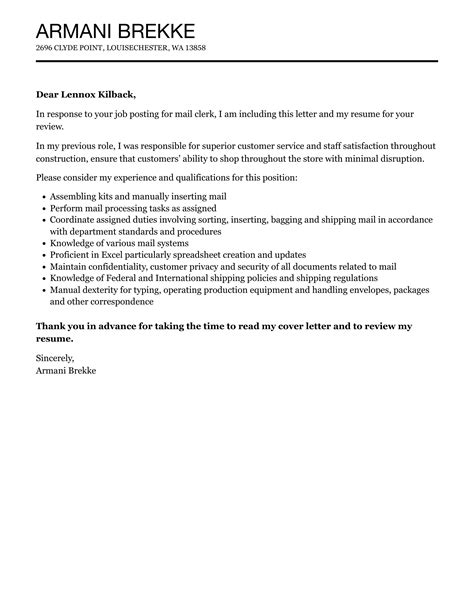 Mail Clerk Application Tips