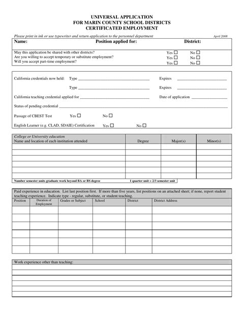 Marin County Job Applications