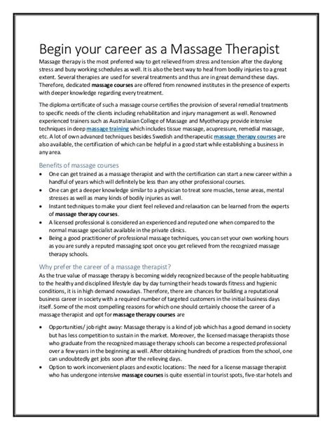 Benefits of a Career in Massage Therapy