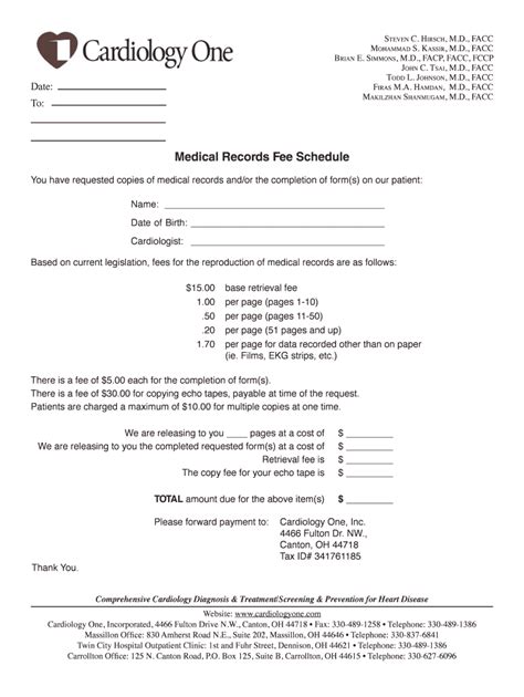 Medical Records Fee
