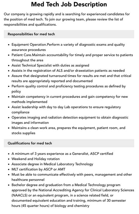 Medication Tech Jobs