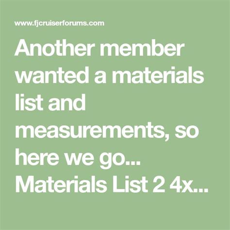 Member materials