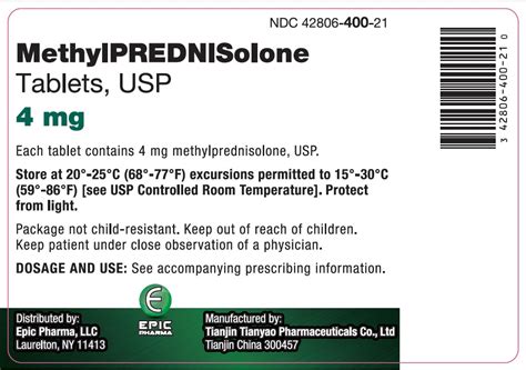 Methylprednisolone 4mg dosage