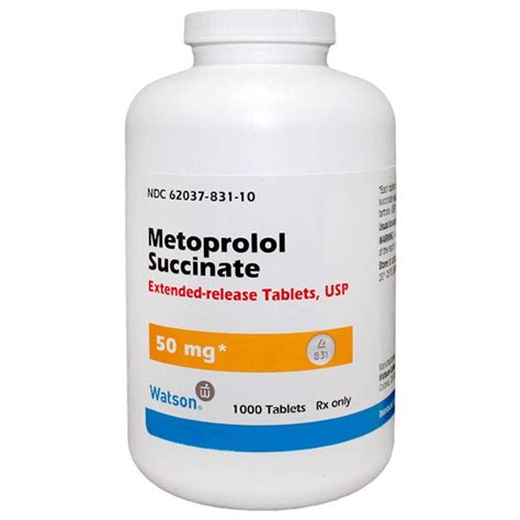 Metoprolol ER succinate 50mg tabs