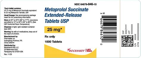 Metoprolol Succinate 50mg Tablets
