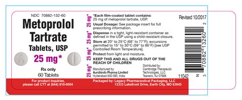 Metoprolol Tartrate 25mg