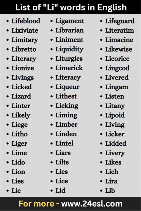 More Li words image