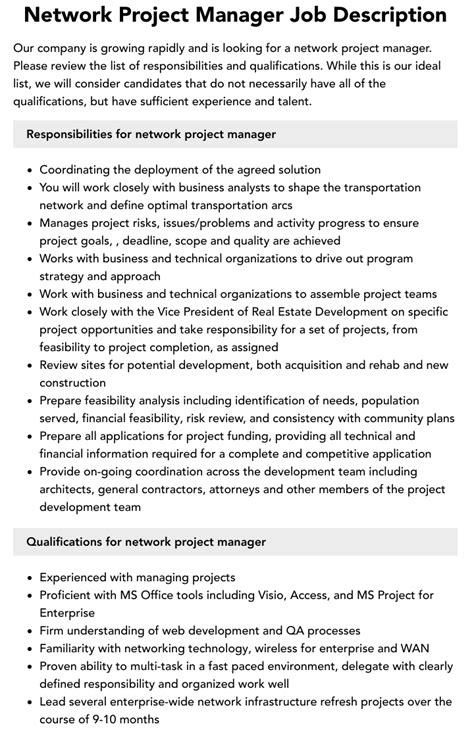 Networking for Program Manager Jobs
