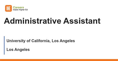 Non-Profit Administrative Assistant Jobs in Los Angeles