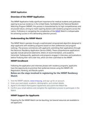 NRMP Application